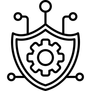 Siber Güvenlik simge vektör çizim