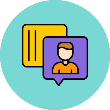 Konuşma balonu vektör illüstrasyonu olan adam