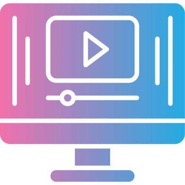 video. Web simgesi basit illüstrasyon