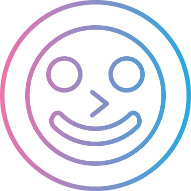 Mutlu emoji simgesi, vektör illüstrasyonu