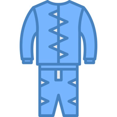 Kışlık kıyafet ikonu. Web için kış kıyafetleri vektör simgesinin özet çizimi