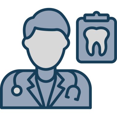 dişçi vektör çizgisi simgesi tasarımı