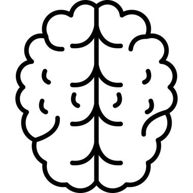 Beyin zihin simgesi ana hatlar biçiminde