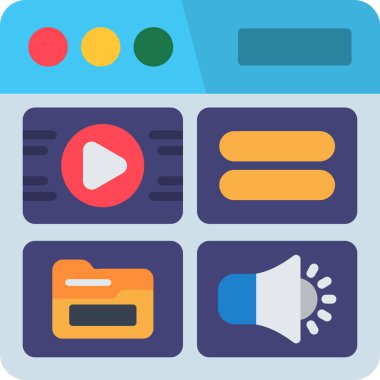 video oynatıcı simgesi, vektör illüstrasyonu