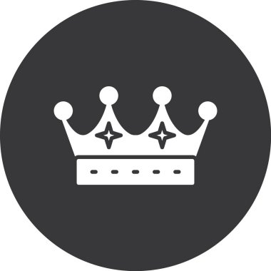 taç vektör simgesi modern basit siyah illüstrasyon