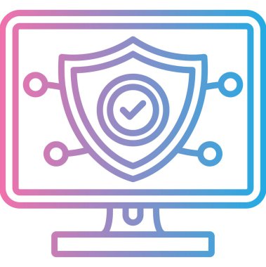 Siber Güvenlik simge vektör çizim