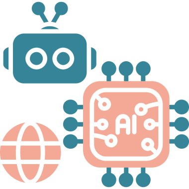 Robot simgesinin vektör illüstrasyonu