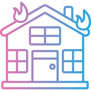 ev yangını simgesi, basit illüstrasyon