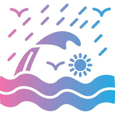 Dalgalı ve güneşli gökkuşağı. yaz tatili