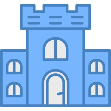 Düz stil kale simgesi oluşturuluyor