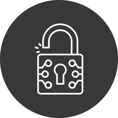 Asma kilit simgesinin vektör illüstrasyonu