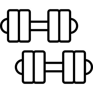 dambıl simgesi ana hat vektörü. Spor salonu. dambıl