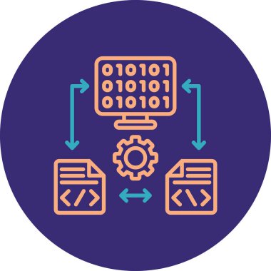 Veri işleme simgesinin vektör illüstrasyonu