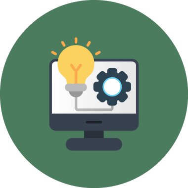 fikir düz vektör simgesi