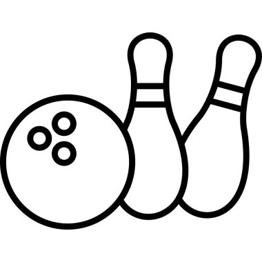 Bowling topu ikonu vektör illüstrasyonu