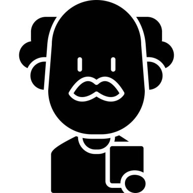 avatar erkek simgesi katı stilde