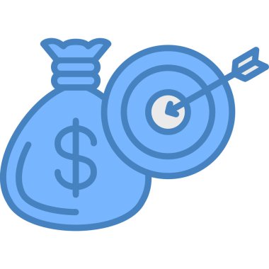 madeni para dolar simgesi doldurulmuş taslak biçimi