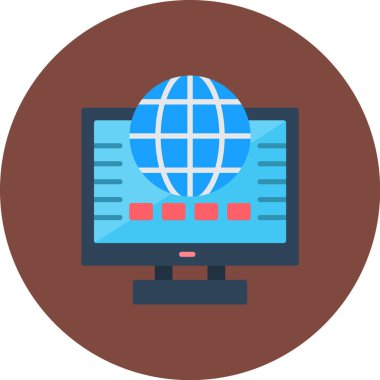 Bilgisayar. Web simgesi basit illüstrasyon