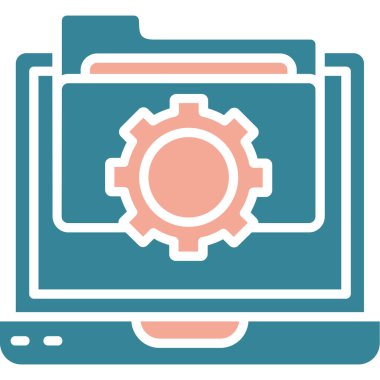 Bilgisayar ayarları simgesi, vektör çizim