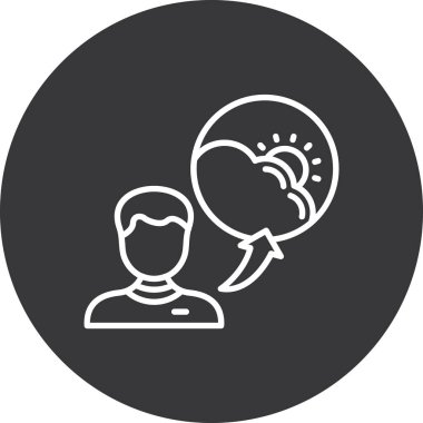 İş adamı ikonu. Web tasarımı için iş adamı vektör sembolünün özet çizimi