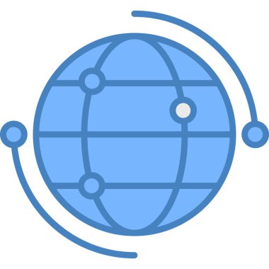 Yerküre küresel simgesi ana hat biçiminde