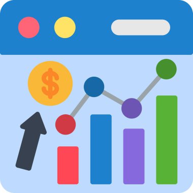 işletme büyüme grafiği simgesi düz stil