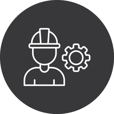 mühendislik düz simgesi, vektör, illüstrasyon