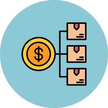 para ve finans düz simgesi, vektör illüstrasyon tasarımı