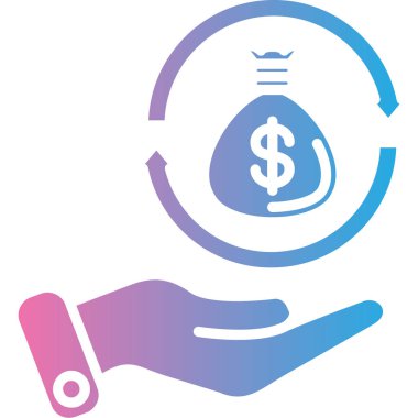 El ikonuyla dolar işareti. Dolar sembolü. vektör