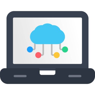 Yapay Zeka Simgesi, Basit Renk Vektörü İllüstrasyonu