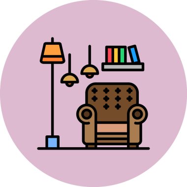 Kitaplar vektör illüstrasyonlu koltuk