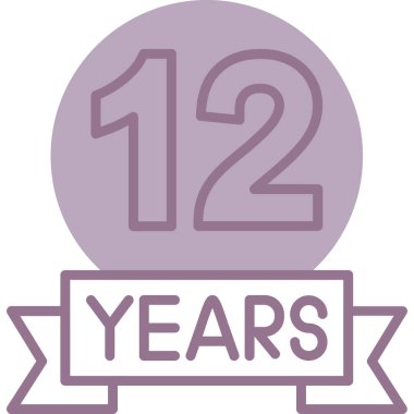 12 yıl simge illüstrasyonu