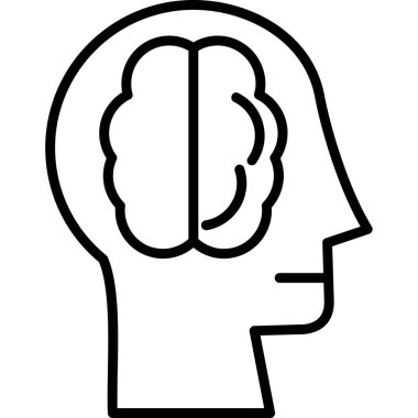 Beyin zihin ikonu. Beyaz arkaplanda izole edilmiş web tasarımı için beyin vektör simgesi