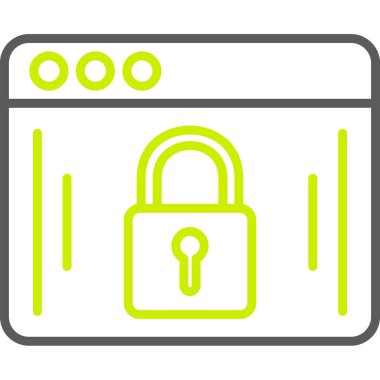 Kilit ağ simgesi, vektör illüstrasyonu