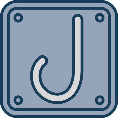 Kanca ikonu. Web tasarımı için basit bir kanca vektör simgesi çizimi