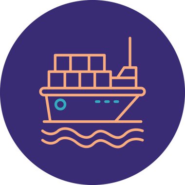 Gemi. Web simgesi basit illüstrasyon