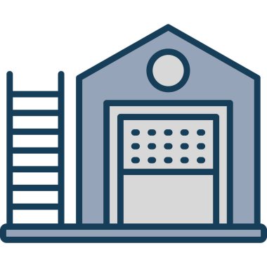 Bina. Web simgesi basit illüstrasyon