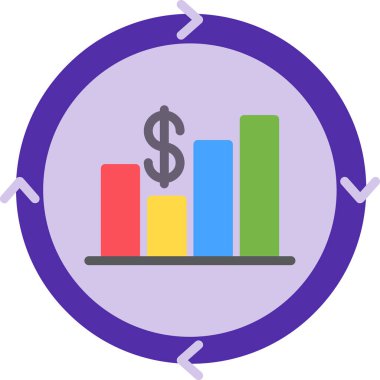 Büyüme grafiği simgesi olan dolar işareti.