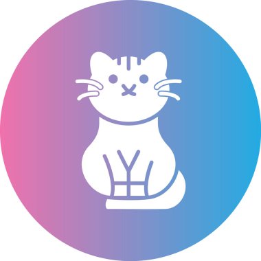 Mavi çizgi kedi simgesi beyaz arkaplanda izole edildi. vektör illüstrasyonu