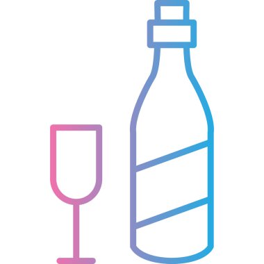 - Şampanya. Web simgesi basit tasarım