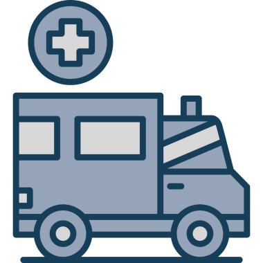 ambulans simgesi vektör illüstrasyonu