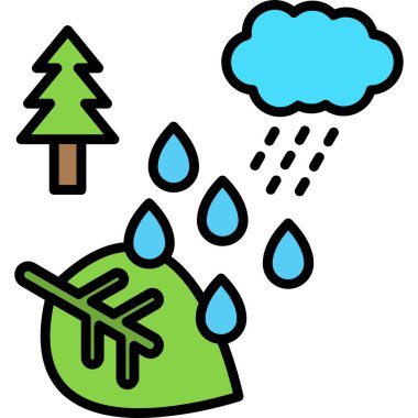Orman yağmuru doğa simgesi - özet biçiminde