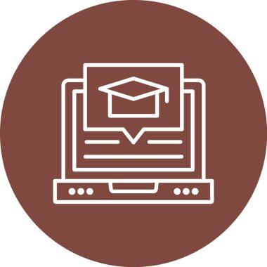 çevrimiçi mezuniyet kapağı simgesi vektör illüstrasyonu