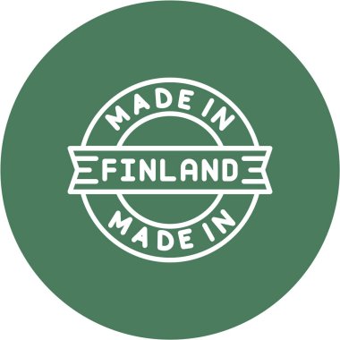 Finlandiya 'da üretildi - yuvarlak kauçuk pul tasarımı