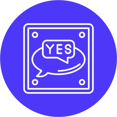 evet moda tarzında izole edilmiş arkaplan simgesi