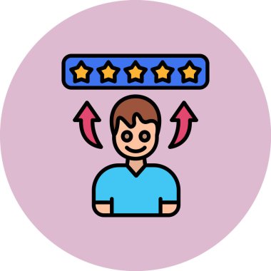 Reyting. Web simgesi basit illüstrasyon