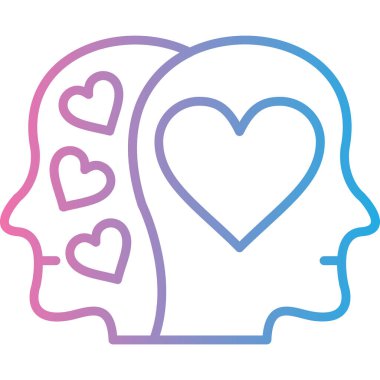 kalp ve beyin vektör simgesi
