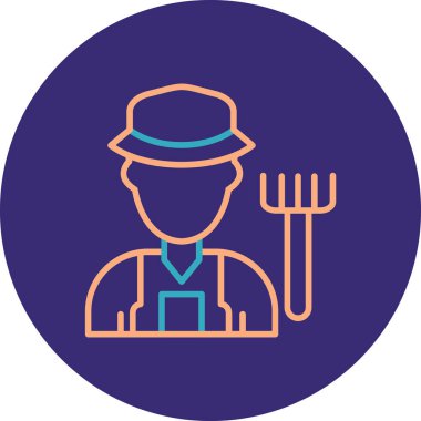 Çiftçi. Web simgesi basit illüstrasyon