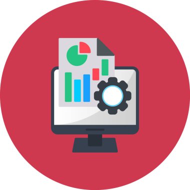 iş analizi düz simge, vektör illüstrasyonu, 10 eps