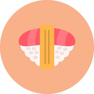 Düz stil Japon suşi ikonu.